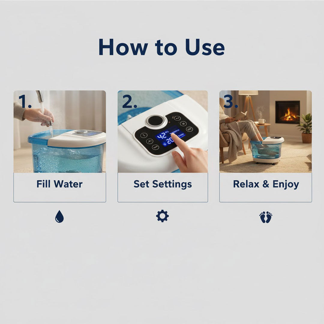 Fußbad-Massager - Hydrothérapie - Fonction de chauffage