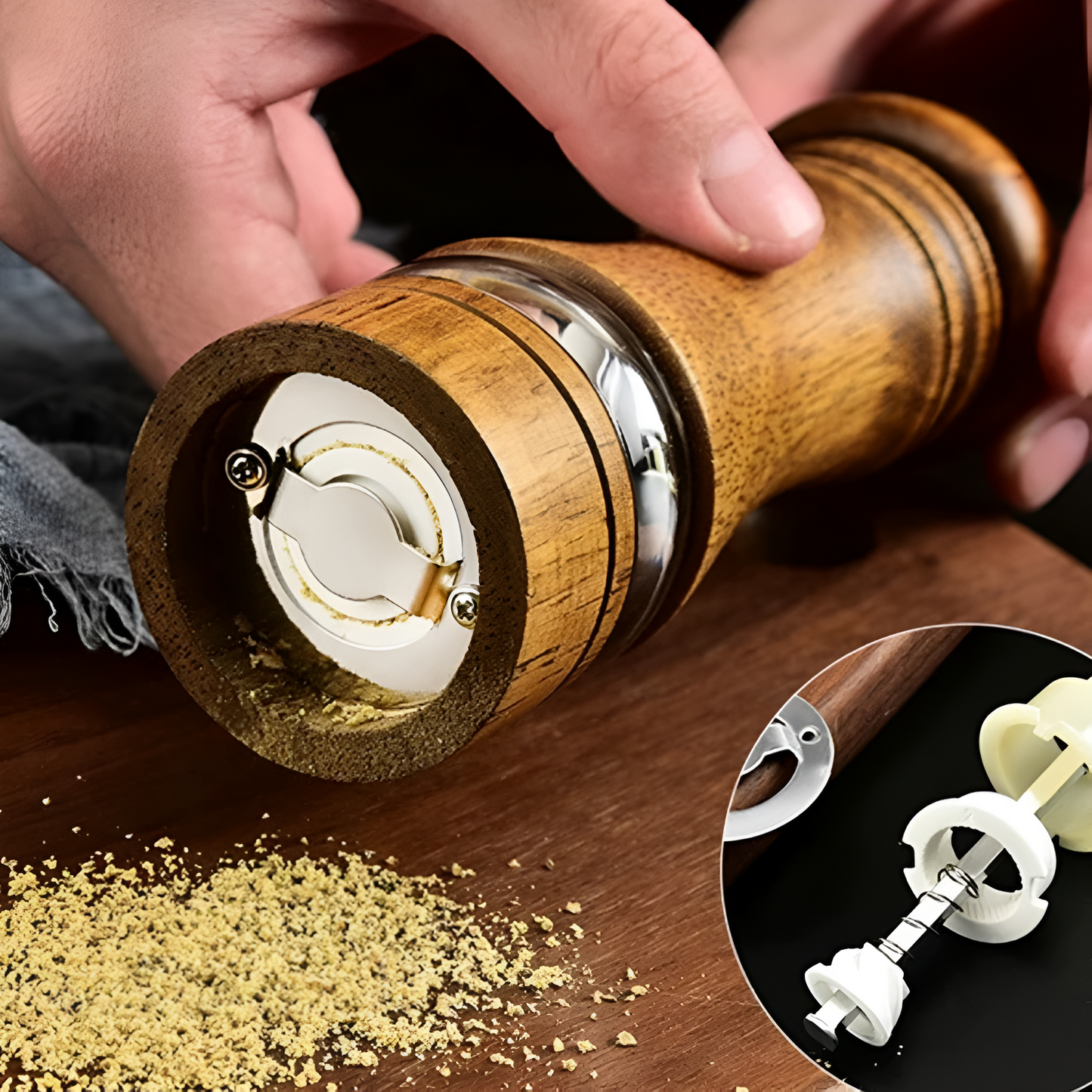 Rustikale Eichen Gewurzmühle