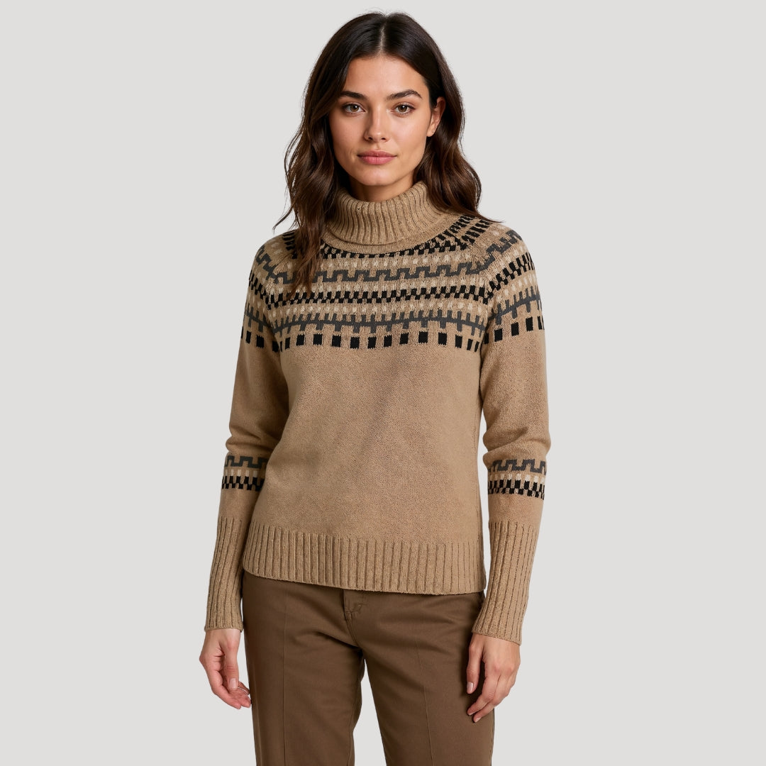 Dames Fair Isle Chunky Gebreide Trui | Pasvorm surdimensionné et Tijdloze Winterstijl