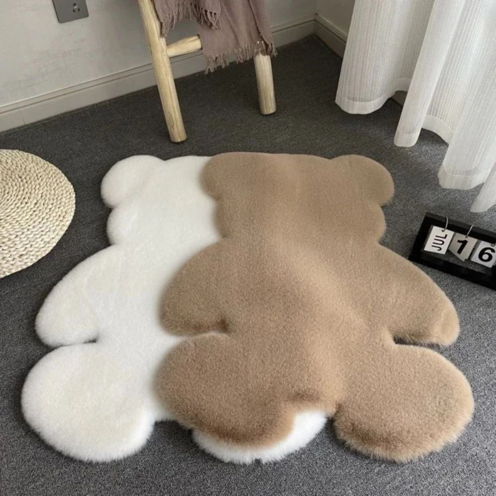 Tapis en peluche douce avec ours en peluche pour la décoration de la chambre d'enfant