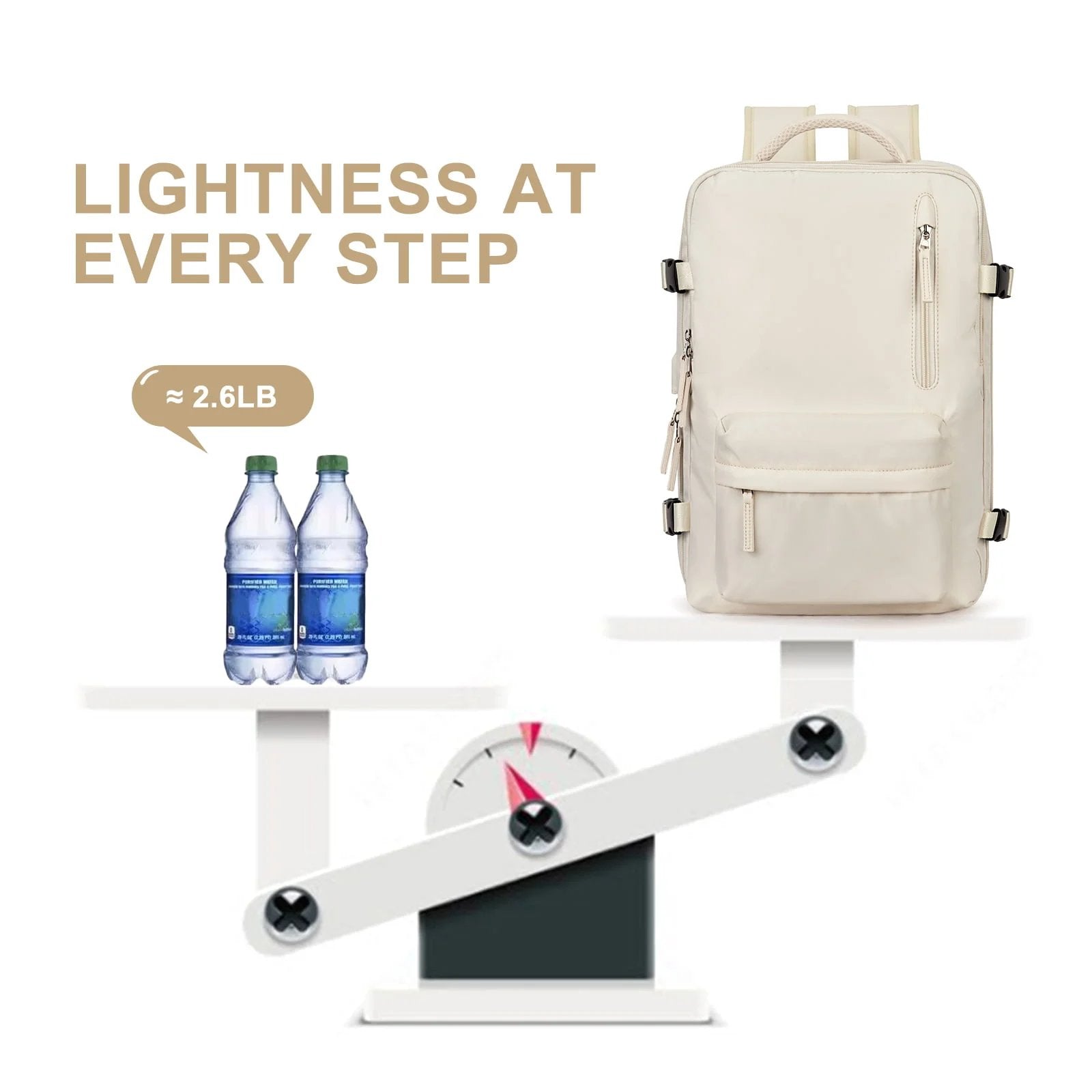 Travelliva Damen Reise-Rucksack 35 L | Wasserdicht & mit USB-Anschluss | Diebstahlschutz & Schuhfach | Für Wandern, Alltag & Reisen