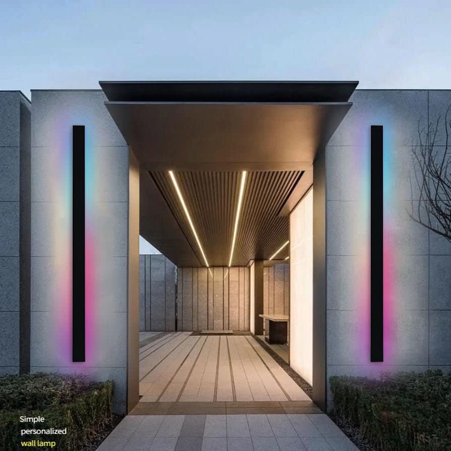 Applique murale extérieure RGB IP65 - Éclairage d'ambiance minimaliste LED pour jardin