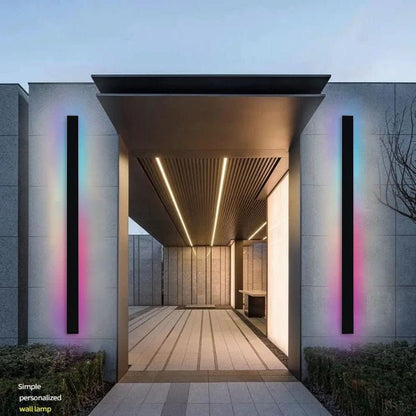 Applique murale extérieure RGB IP65 - Éclairage d'ambiance minimaliste LED pour jardin