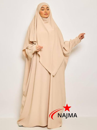 Ensemble Abaya et Khimar en Soie Élégante pour Femmes Musulmanes - Robe Jilbab Longue (Copy)