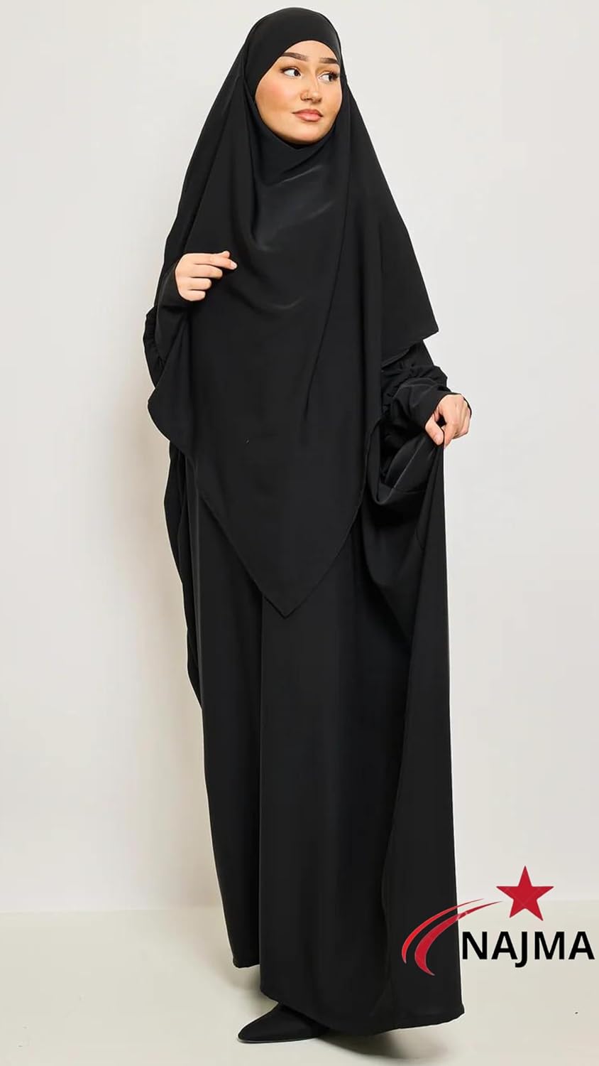 Ensemble Abaya et Khimar en Soie Élégante pour Femmes Musulmanes - Robe Jilbab Longue (Copy)