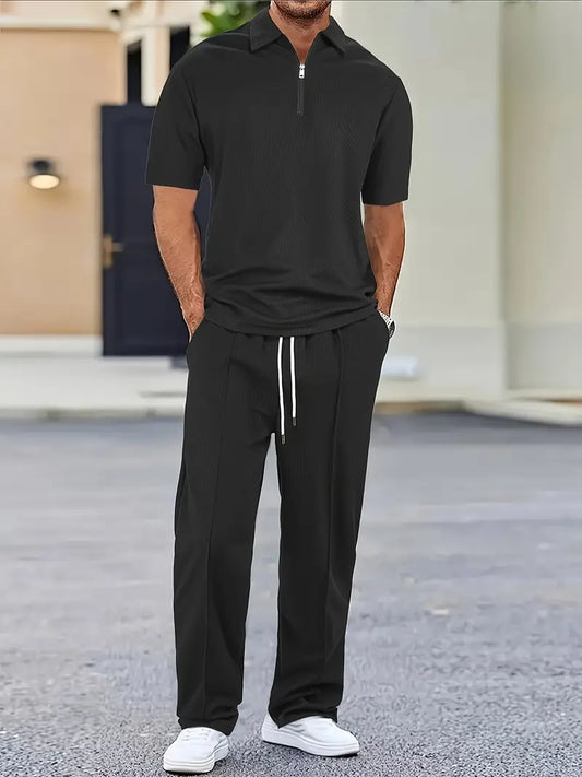 Hemd- und Hosen-Set - Kurzarm - Poloshirt - Zweiteiliges Set - Herrenbekleidung