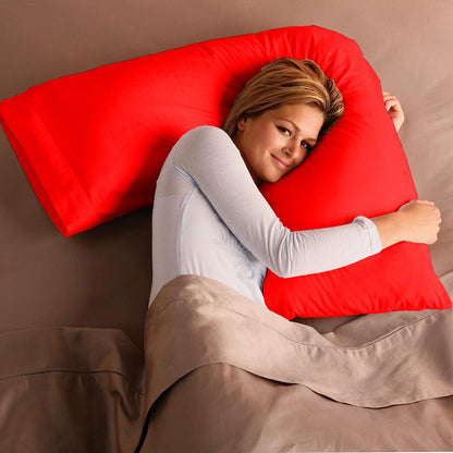 V Shaped Pillow with Case - Extra Filled Neck Support for Pregnancy, Nursing & Orthopedic Comfort