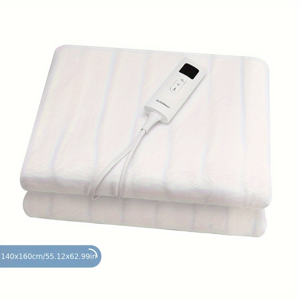 Elektrische Deken voor Bed, Witte Verwarmde Decke, Wasbaar, 7 Warmte-instellingen