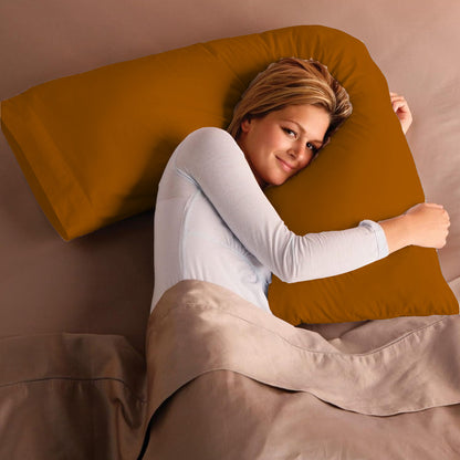 V Shaped Pillow with Case - Extra Filled Neck Support for Pregnancy, Nursing & Orthopedic Comfort