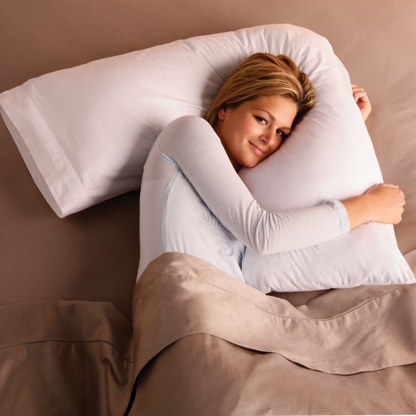 V Shaped Pillow with Case - Extra Filled Neck Support for Pregnancy, Nursing & Orthopedic Comfort