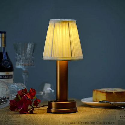 Vintage Brass Table Lamp with LED | Retro Style Lighting for Home