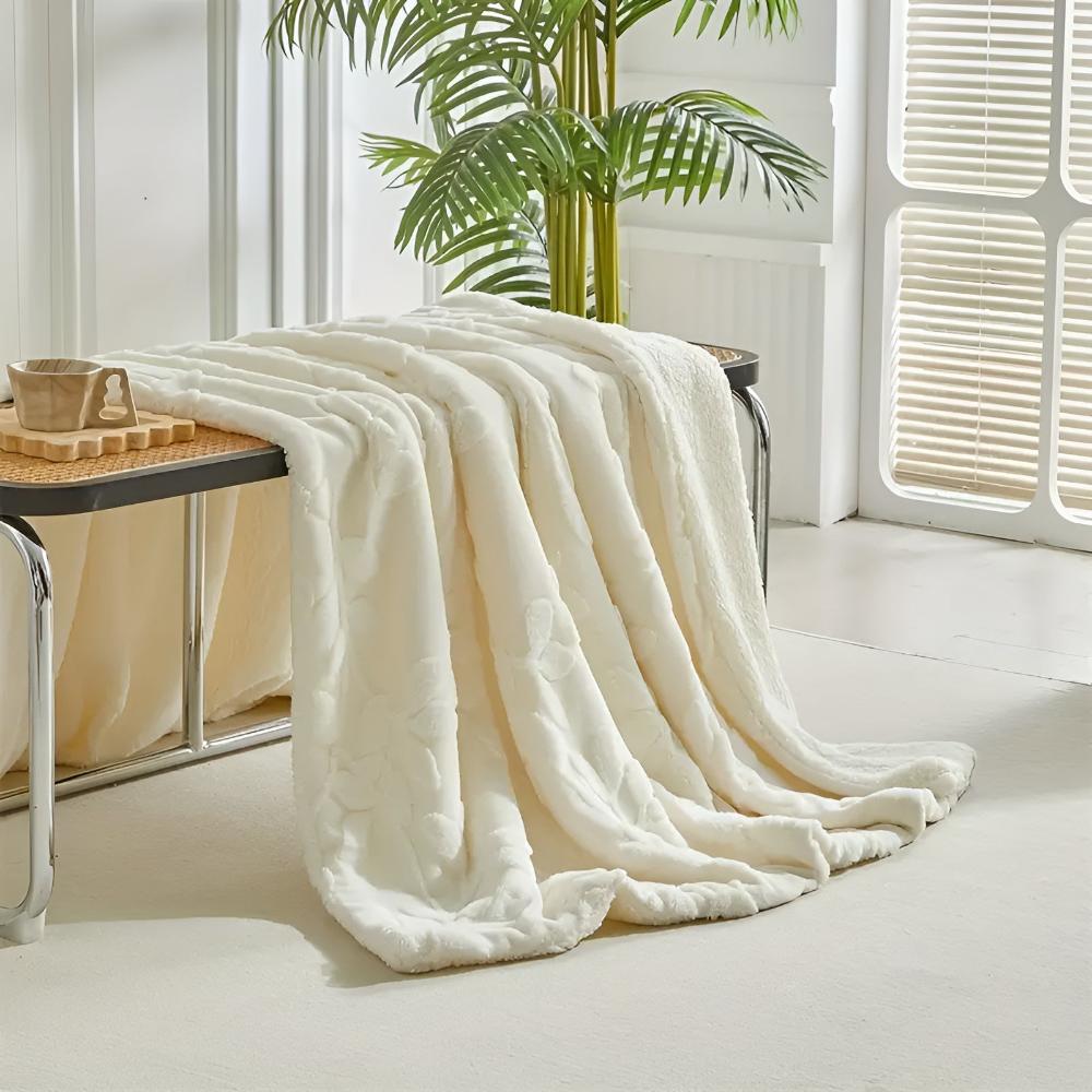 Cozy Leaf Sherpa Blanket for Warmth and Style - Soft Throw Blanket