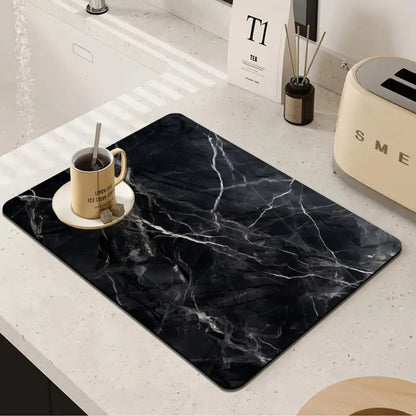 Marmor Druck Geschirr Abtropfmatte