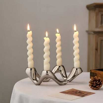 Bougeoir décoratif à effet ondulation cosmique pour la maison et le centre de table