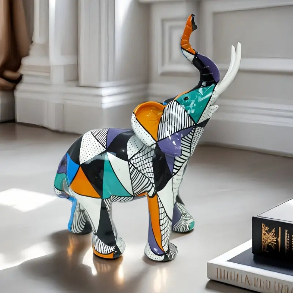 Statue d'éléphant abstraite élégante - Figurine de décoration de luxe