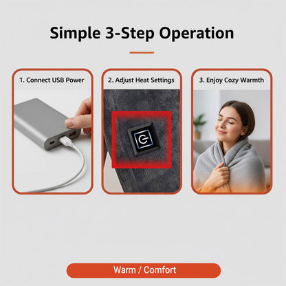 Heizschal - Tragbar USB - Einstellbare Einstellungen