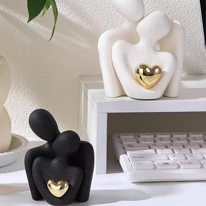 Figurine romantique abstraite de couple - Cadeau de décoration sentimental