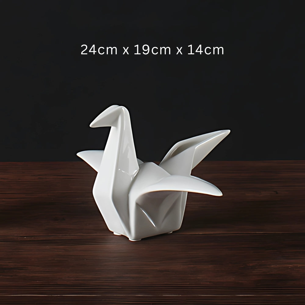 Figurine d'oiseau décorative en céramique origami pour la décoration intérieure