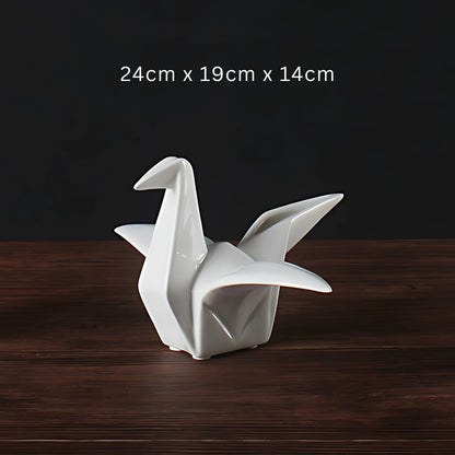 Figurine d'oiseau décorative en céramique origami pour la décoration intérieure