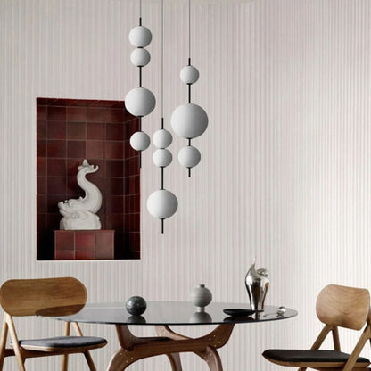 Suspension moderne en verre blanc avec boule pour la décoration de la maison, de la cuisine ou du salon