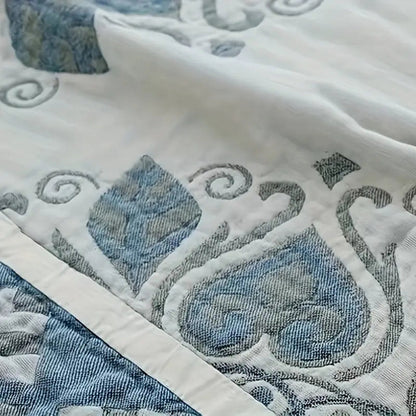 Cozy Floral Cotton Throw Blanket for Home Decor and Comfort