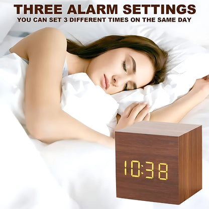 Stylish Digital Cube LED Alarm Clock with USB Charging & Snooze Feature