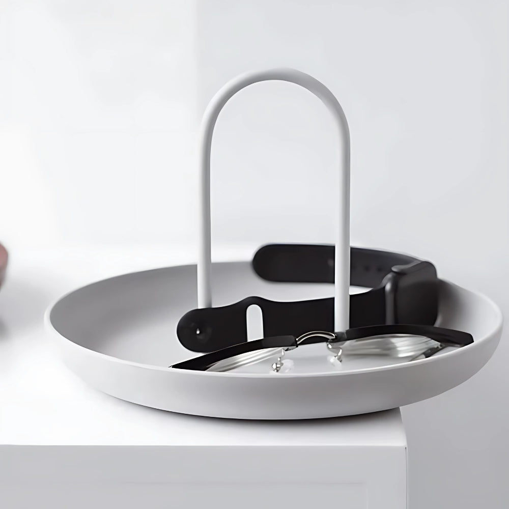 Stilvoller runder Aufbewahrungstablett-Organizer für Zuhause und Büro