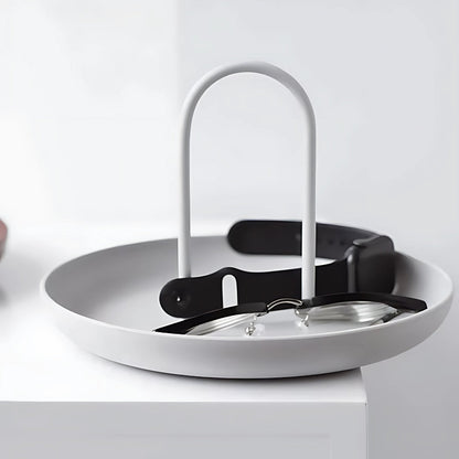 Stilvoller runder Aufbewahrungstablett-Organizer für Zuhause und Büro