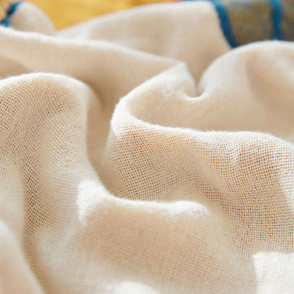 Couverture en coton éthéré à motif floral et oiseaux