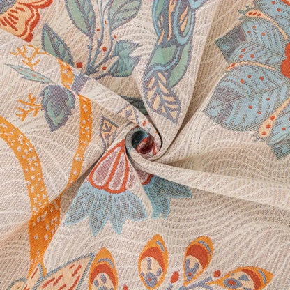 Plaid réversible en coton - Motif Fleurs de Vignoble pour un intérieur chaleureux