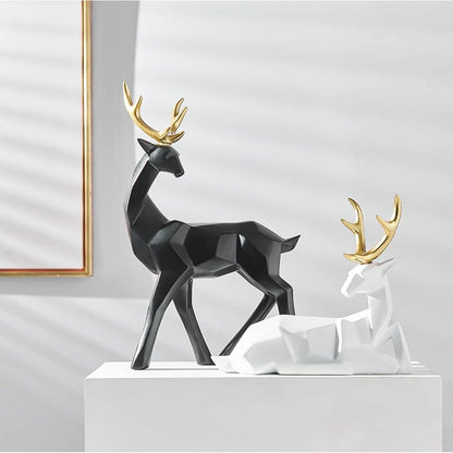 Stylish Geometric Deer Statue - Modern Home Decor Accent Piece