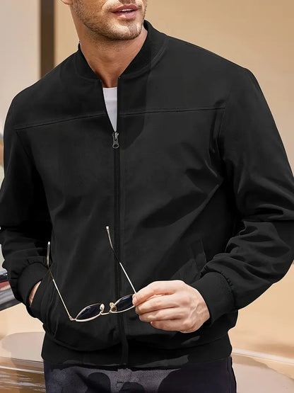 Solorfit | Veste zippée rétro légère pour hommes – Gros vêtements, vêtements de baseball, lave-linge, style léger 