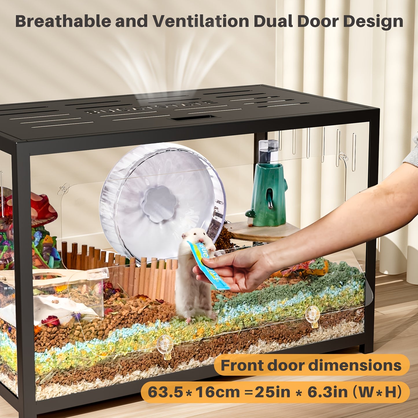 Grande cage pour hamsters nains et syriens - Habitat empilable pour petits animaux