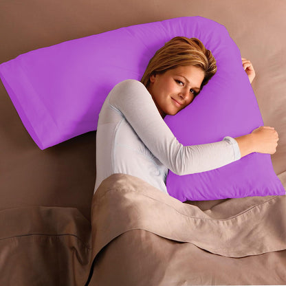 V Shaped Pillow with Case - Extra Filled Neck Support for Pregnancy, Nursing & Orthopedic Comfort