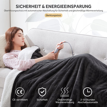 Elektrisch Verwarmd Dekbed, Sauna Dekbed 130x180/180x200cm, Gris Flanelle