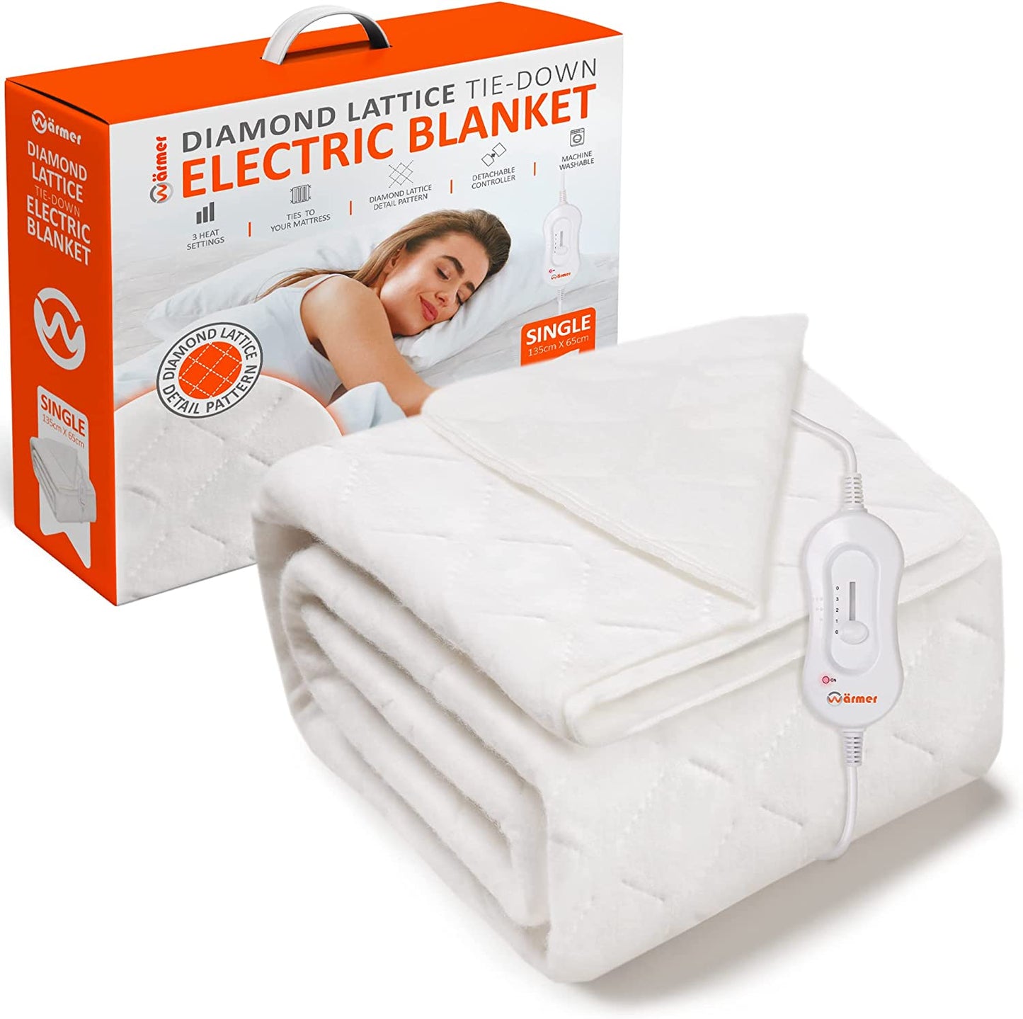 Wärmer Diamond Lattice Tie Down Electric Heated Blanket
