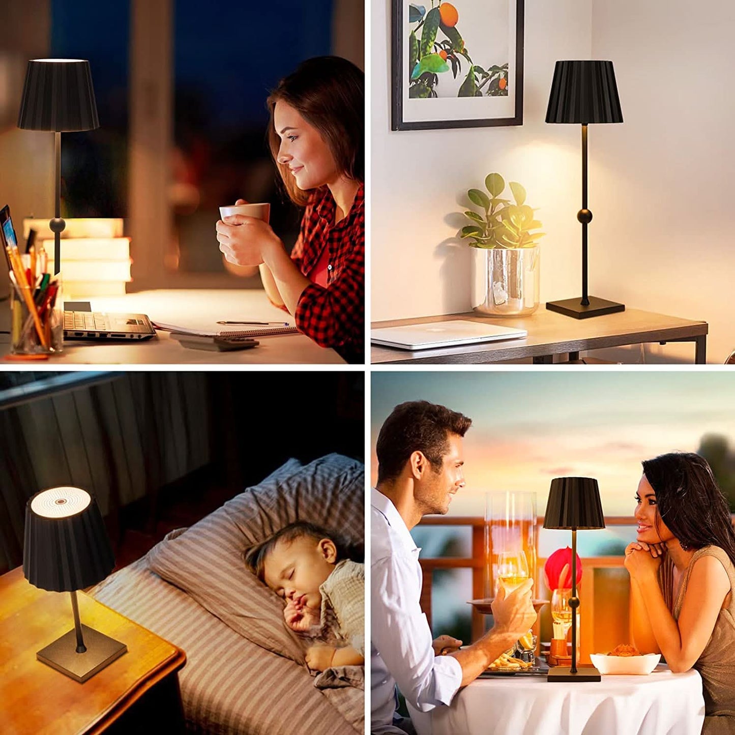 Lampe de table LED à intensité variable avec commande tactile et luminosité réglable