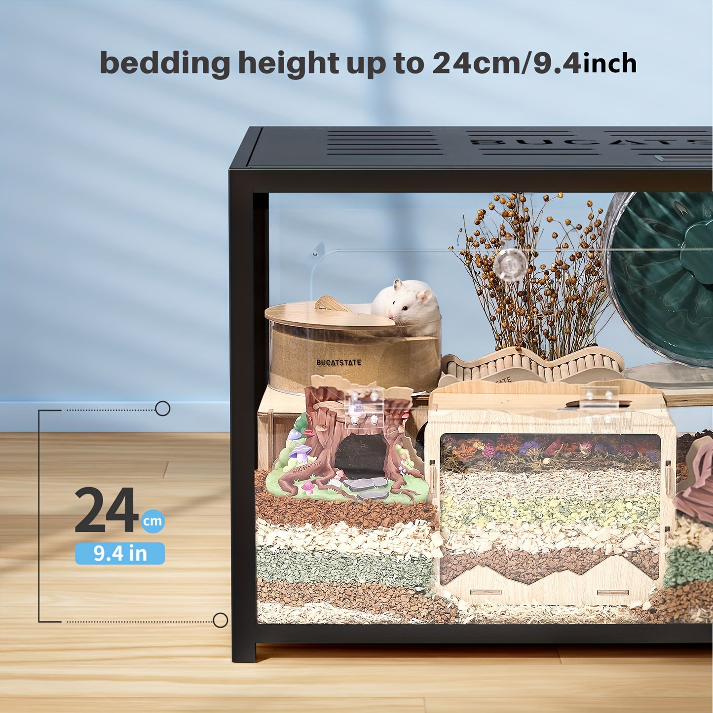 Grande cage pour hamster avec accès par le haut - Montage facile - Petit habitat pour hamsters