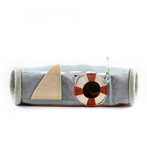 Griffoir pliable pour chat avec bac à litière intégré