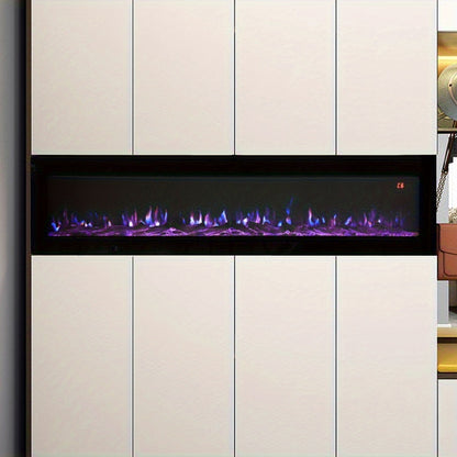 Wall Mounted Electric Fireplace with Remote, 9 LED Flame Effects, Recessed & Freestanding, 900W/1800W