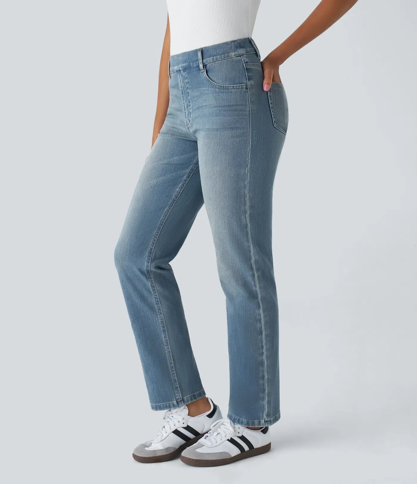 ElsaShape Jeans haute taille avec pantalons droits et pantalons – Look confortable