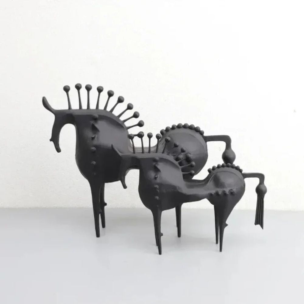 Black Stallion Horse Metal Art Sculpture for Home Decor