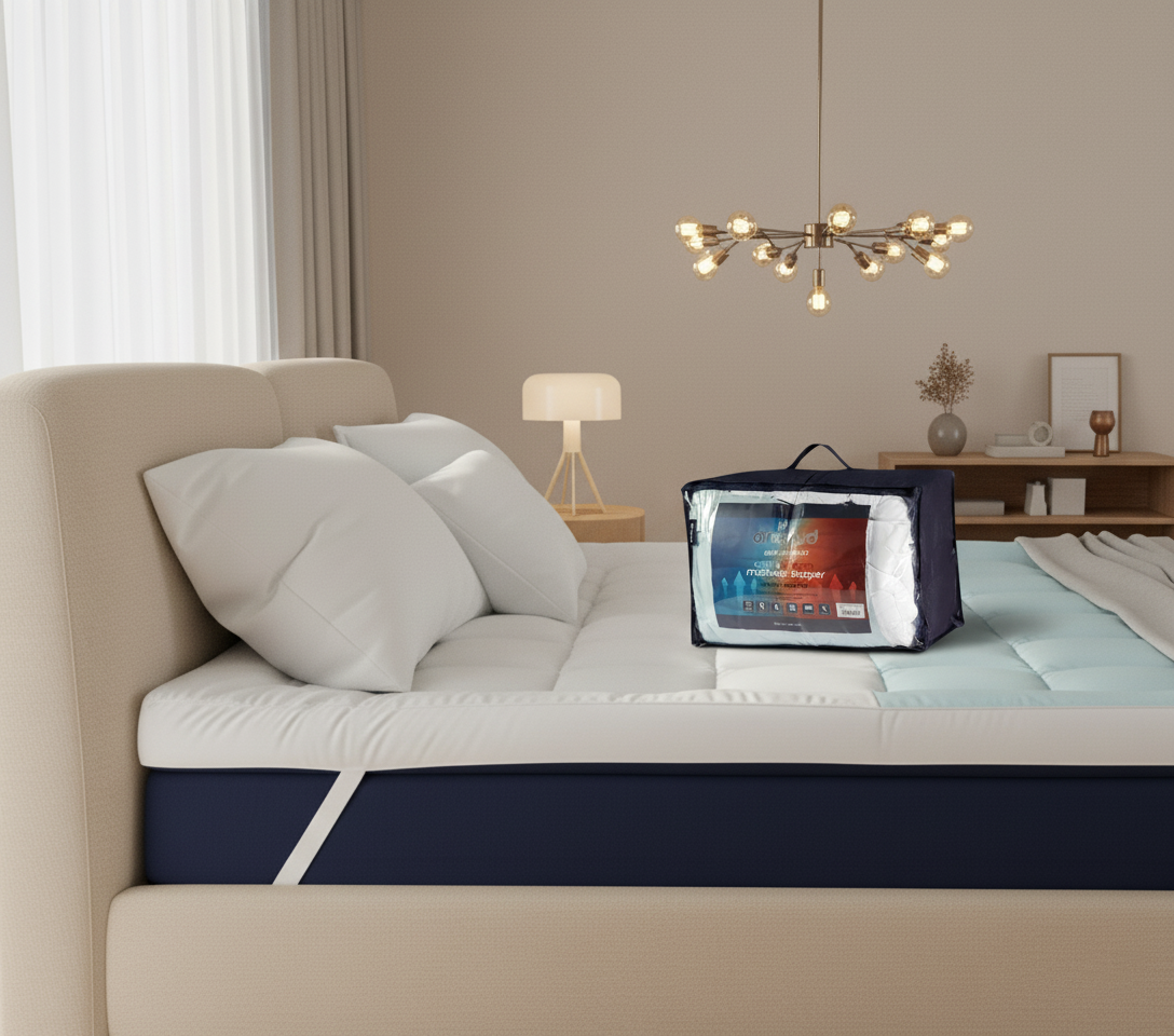 10 cm dicker Matratzentopper aus Memory-Schaum mit zwei Temperaturstufen für optimalen Komfort