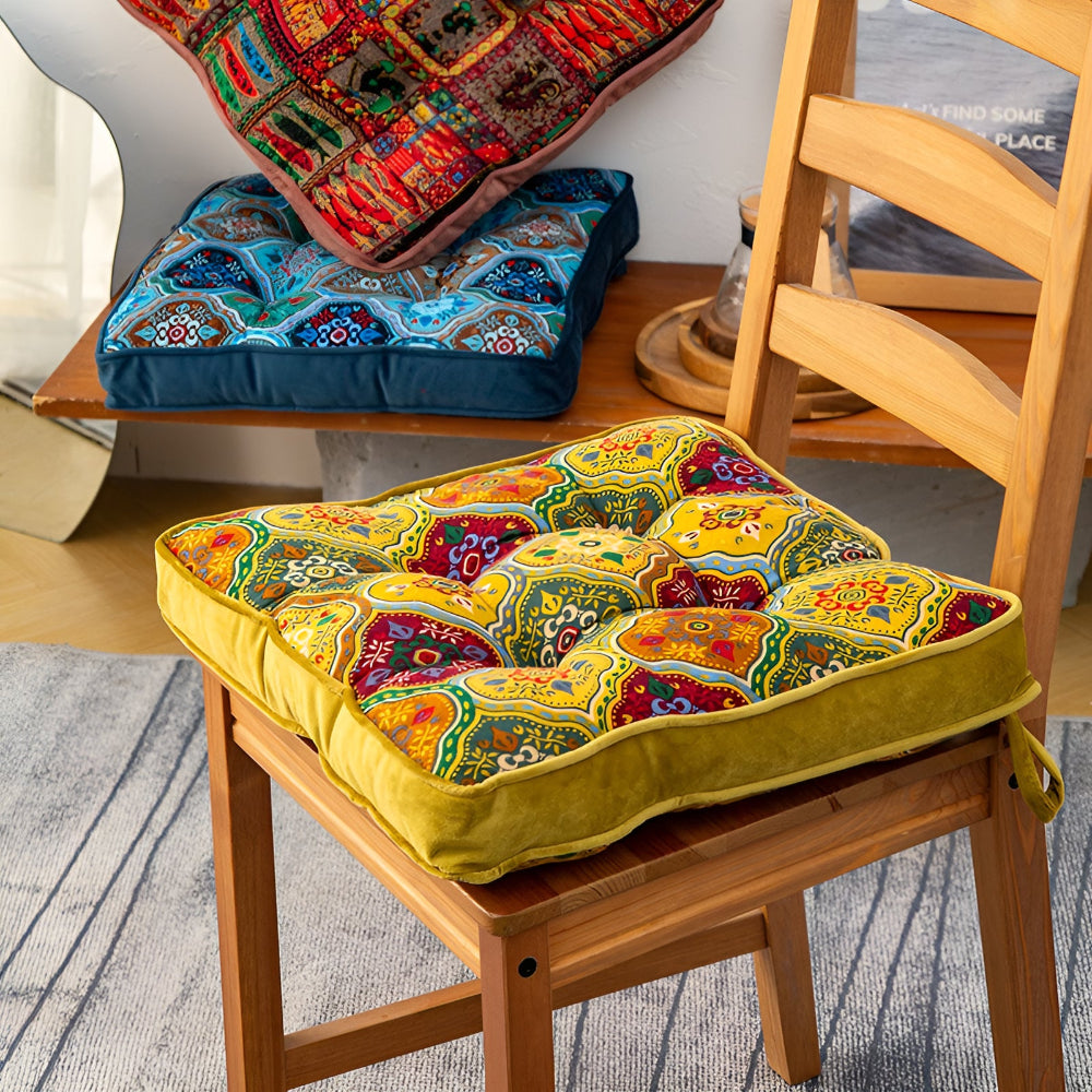 Moroccan Style Tie-Strap Throw Pillow Cushion for Home Decor