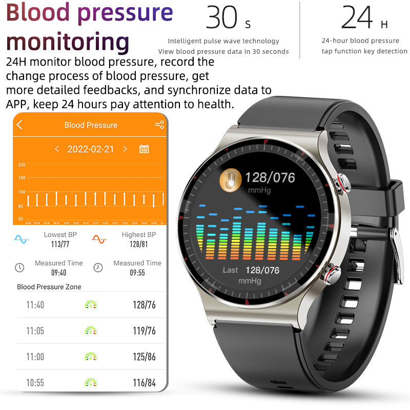 Medizinische EKG-Smartwatch | CFDA-zertifiziert | 512Hz High-Precision Biosensor | SpO2- & Herzfrequenz-Monitoring | KI-basierte Atemanalyse | IP67 Wasserdicht