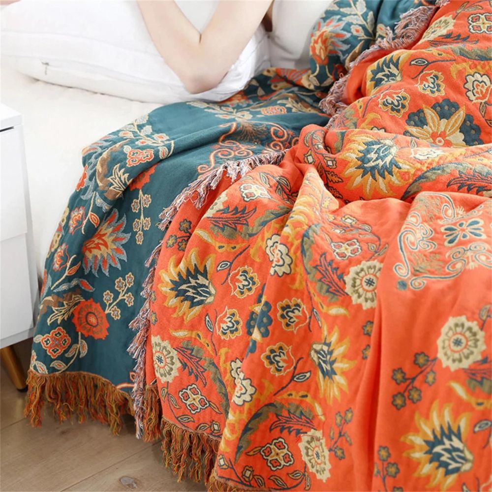 Cozy Marigold Reversible Throw Blanket for Home Decor & Warmth