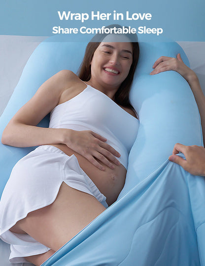 Cooling Comfort Pregnancy Pillow for Maternity Sleep Support and Back Pain Relief