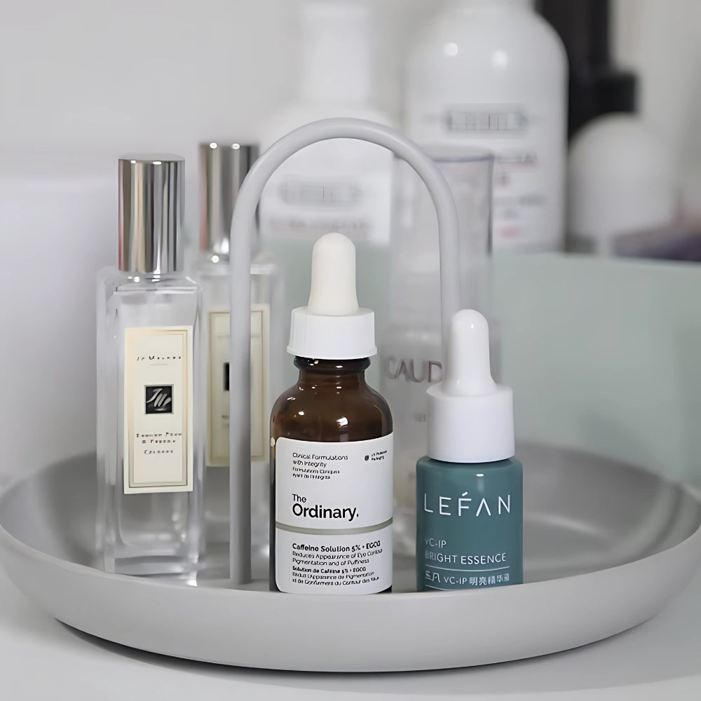 Stilvoller runder Aufbewahrungstablett-Organizer für Zuhause und Büro