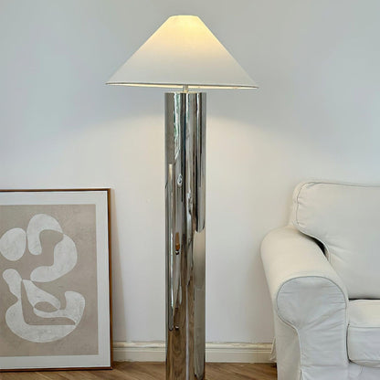 Lampadaire moderne en acier inoxydable - Éclairage LED élégant pour salon et chambre