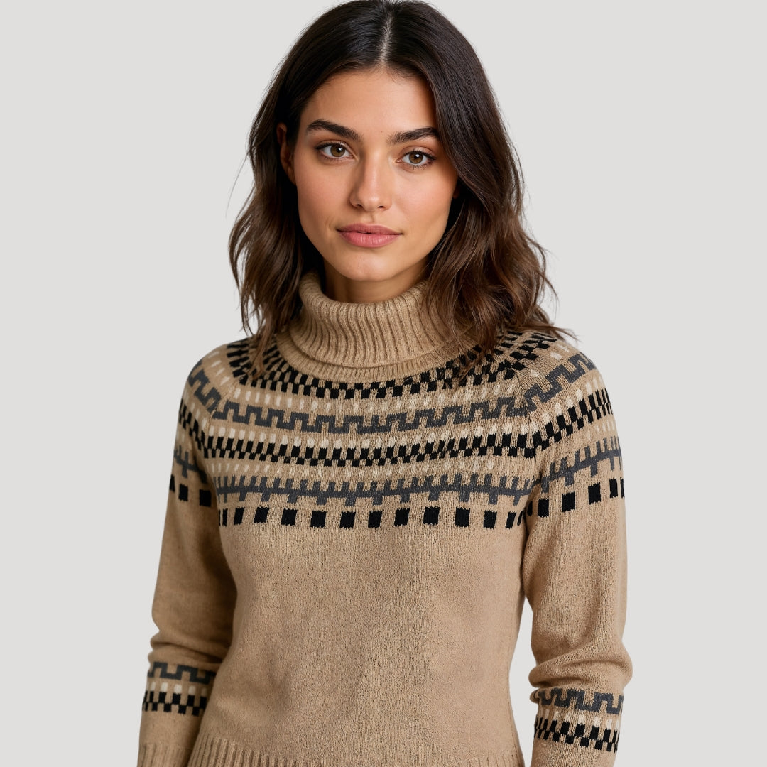 Dames Fair Isle Chunky Gebreide Trui | Pasvorm surdimensionné et Tijdloze Winterstijl